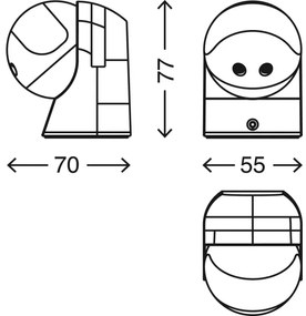 Telefunken 306404TF - Vonkajší senzor pohybu 180° IP44 strieborná