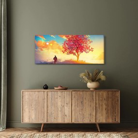 Obraz stromu na kopci (120x50 cm)