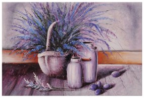 Gario Ručne maľovaný obraz Levandule v košíku Rozmery: 120 x 80 cm