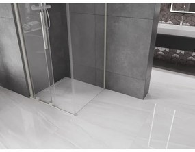 Mexen Velar, sprchový kút s posuvnými dverami 110 x 110 cm, 8mm číre sklo, brúsená oceľ, 871-110-110-01-97