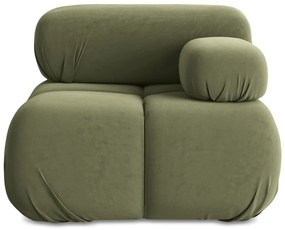 Svetlozelený zamatový modul pohovky (pravý roh) Lokua – Makamii