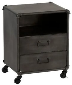 Čierno-sivý nočný stolík na kolieskach - 44 * 34 * 56cm