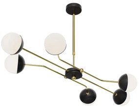 Jupiter 1981 - Luster na tyči TRENTO 6xG9/10W/230V čierna/zlatá