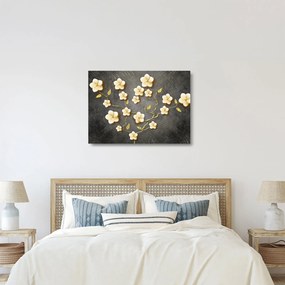 Sklenený obraz - Zlatý ker v čiernom pozadí (70x50 cm)