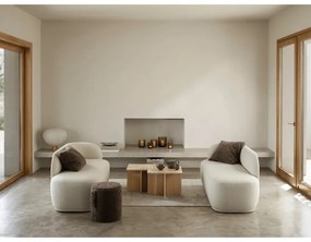 Tmavohnedý taburet z textílie buklé Teddy – Blomus