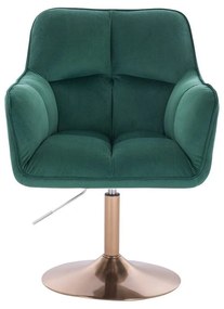 LuxuryForm DESIGN Kreslo AMALFI VELUR na zlatom tanieri - zelené
