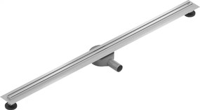 MEXEN Flat nerezový sprchový žľab s rotačným 360° sifónom 130 cm, vzor SLIM, nerezová, 1041130