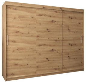 Šatníková skriňa 250 cm Toki (Dub artisan + Dub artisan). Akcia -40%. Vlastná spoľahlivá doprava až k Vám domov. 1064869