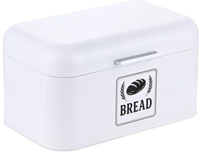 Retro chlebník s vekom a rukoväťou L RD51591, biela