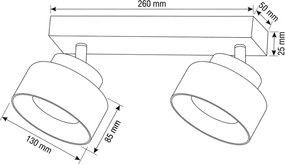 Brilagi - Bodové svietidlo AURA LUX 2xGX53/30W/230V čierna/zlatá