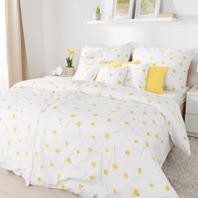 Goldea bavlnené posteľné obliečky - púpavy 140 x 200 a 70 x 90 cm