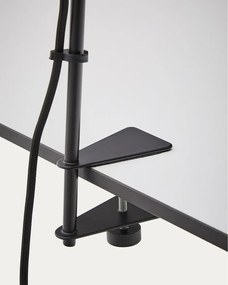 Čierna kovová stolová lampa s klipom (výška 51 cm) Jula – Kave Home