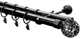 Garniža II Fi 25 čierna 240cm ozdobná guľa