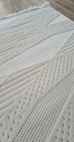 HU Krémovo, béžový moderný koberec TWIST CREAM 30629A Rozmer: 80x150 cm