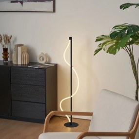 Moderná stojaca lampa čierna vrátane LED 3-stupňové stmievanie - Twirl