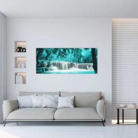 Obraz - Modrý vodopád (120x50 cm)