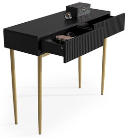 Moderný písací stôl Nicole 100 cm - čierna / zlatá