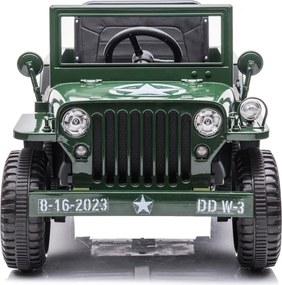 JOKOMISIADA Elektrické vojenské auto Willys na akumulátor na diaľkové ovládanie čierne PA0263
