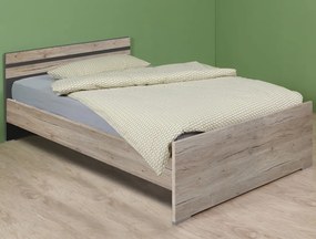 Posteľ Cariba 140x200 cm, dub san remo/grafit