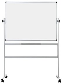Bi-Office Mobilná otočná obojstranná biela popisovacia tabuľa, magnetická, 1200 x 900 mm