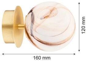 Argon 8453 - Nástenné svietidlo FABIO 1xE14/7W/230V alabaster zlatá