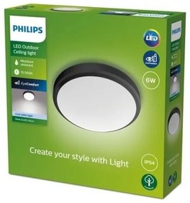 Philips - LED Kúpeľňové stropné svietidlo DORIS LED/6W/230V 4000K IP54 čierna
