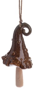Keramický zvonček Klobúk hnedá, 38 x 9 cm