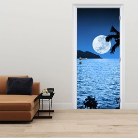 Fototapeta na dvere - Mesiac nad morskou hladinou (95x205cm)