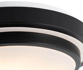 Moderné stropné svietidlo čierne s bielou 35 cm IP44 - Walden