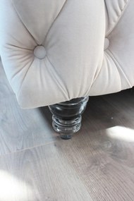 Krémová exkluzívna zamatová 3-sedačka OLIVIA 215cm