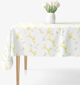 Goldea hranatý teflónový obrus - kvety mimózy 120 x 160 cm