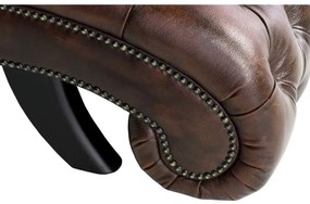 furniture-nabytek.cz - Masívna pohovka Chesterfield Bedford, pravá koža, hnedá