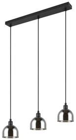 Závesné svietidlo so skleneným tienidlom v čierno-striebornej farbe Molly – Trio