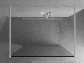 Mexen Kioto, priechodná sprchová zástena 140 x 200 cm, 8mm číre sklo, 2x biela stabilizačná rozpera, 800-140-002-20-00