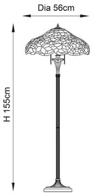 Endon 64323 - Stojacia lampa Tiffany SULLIVAN 2xE27/60W/230V priemer 56 cm