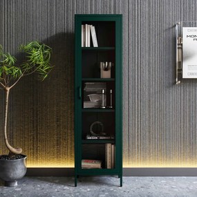 Vitrína LUIGI, 500 x 1800 x 350 mm, Modern: fľaškovo zelená