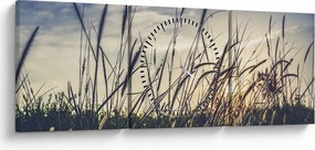 Obraz lúčnych kvetov (s hodinami) (90x30 cm)