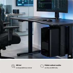 Držiak na počítač pod stôl, nastaviteľný, kovový, čierny: PC HOLDER