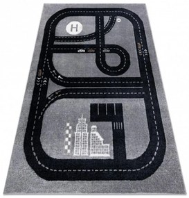 Detský kusový koberec Závodná dráha sivý 80x150cm
