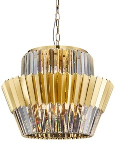 Luster na reťazi DONNA 12xE14/40W/230V pr. 55 cm zlatá