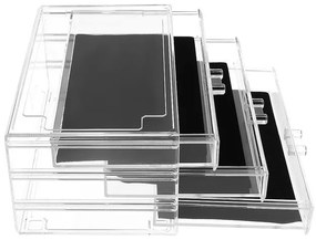 ISO 9113 Priehľadný organizér na kozmetiku XXL 4v1