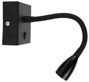 Moderná flexibilná nástenná lampa čierna LED - Flex