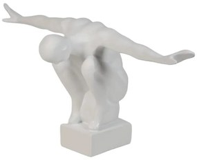 Dekorácia na stôl 19,5x16x38,5 cm živica/biela