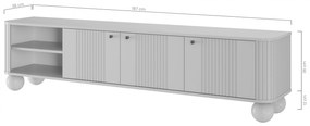 TV stolík Vespera 3D 187 cm - kašmírová / čierna / kašmírové nohy