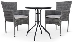Balkónový set Nina + 2x ratanové kreslo Bali PREMIUM
