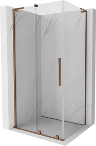 Mexen Velar L, sprchový kút s posuvnými dverami 110 x 85 cm, 8mm číre sklo, ružové zlato, 871-110-085-03-60