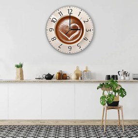 Gario Hodiny na stenu Heart & Coffee Rozmery: 40 x 40 cm