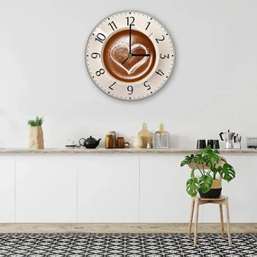 Gario Hodiny na stenu Heart & Coffee Rozmery: 40 x 40 cm