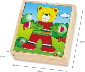 Drevené obliekacie puzzle Viga 56401 medvedík