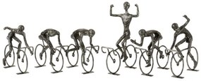 6 ks kovových dekoratívnych sošiek cyklistov pretekárov - 21,5 * 8 * 18,5 cm